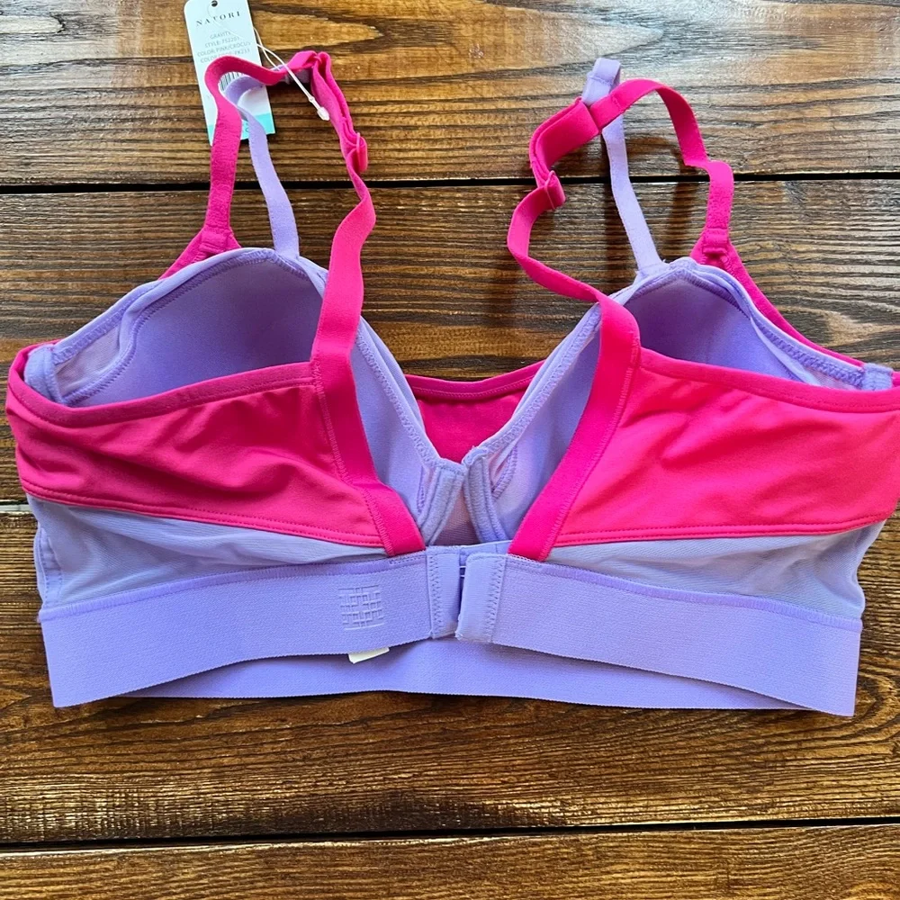Natori Pink and Purple Sports Bra - Picture 2 of 5